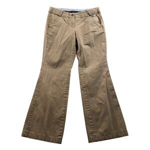 Lands End Women Pants Size 4P Chino Bootcut Casual Flat Front Classic Tan Cotton